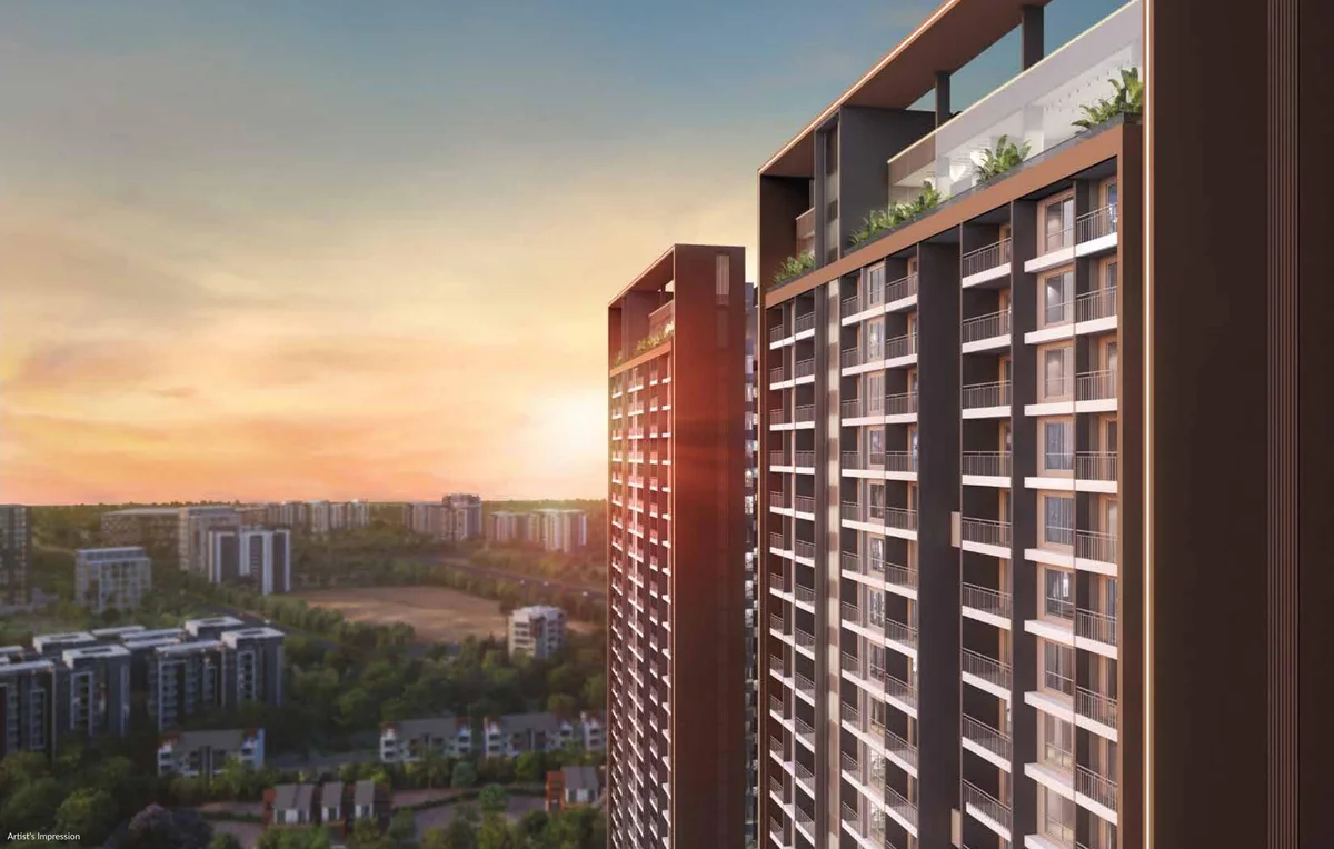 Twin towers of Metro Life Ultima rising above Tathawade Pune